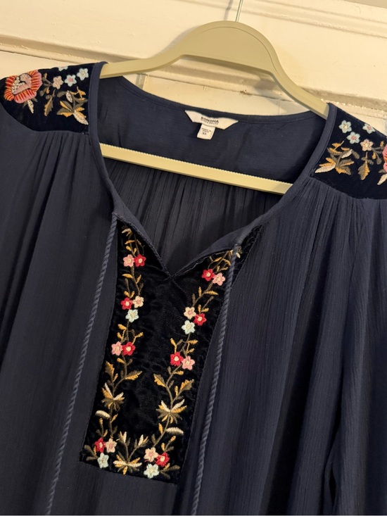 Sonoma Goods For Life Tops - Floral Embroidered Navy Blouse